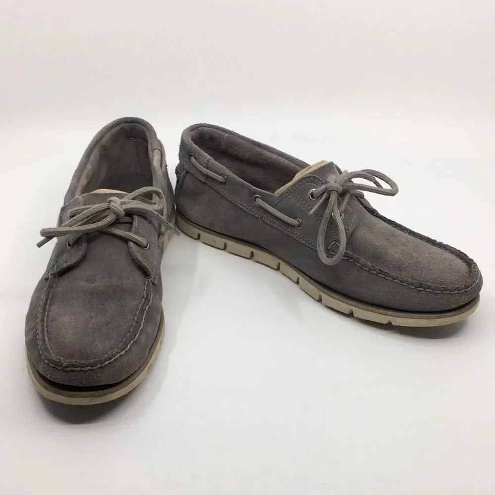 Timberland Gray Suede Boat Shoes Loafers with SensorFlex Technology size 9